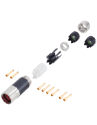 S12-Siemens- Power connector M23-size 1, union nut, SPEED-CONNECT, 6-pole