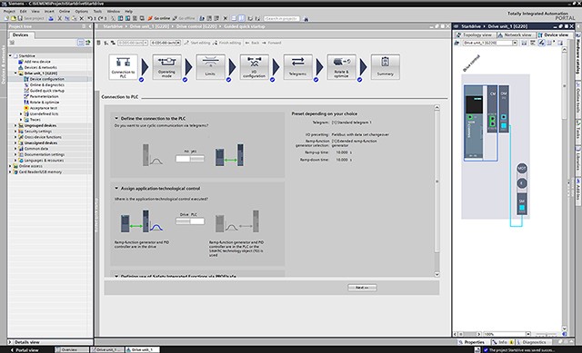 SINAMICS Startdrive commissioning tool