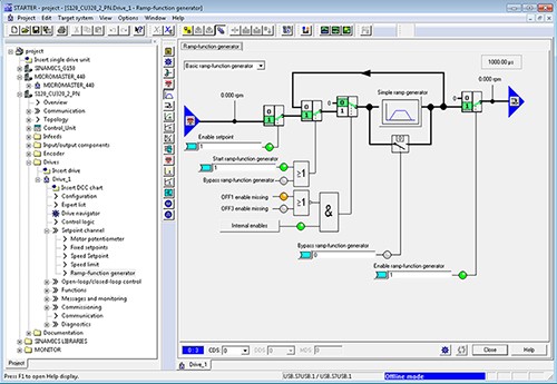 STARTER commissioning tool and SINAMICS DCC option